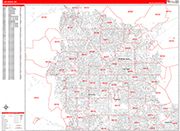 Las Vegas  Wall Map Red Line Style